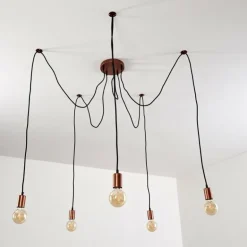 Suspension Tenna Cuivre, Noir, 5 lumières