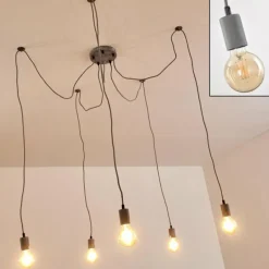 Suspension Tenna Gris, 5 lumières