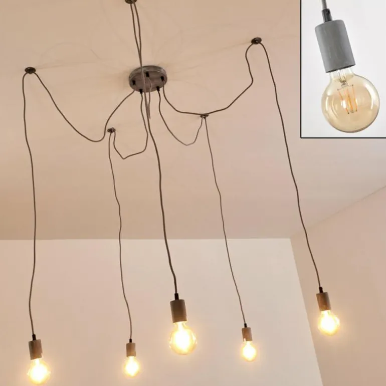Suspension Tenna Gris, 5 lumières
