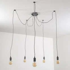 Suspension Tenna Gris, 5 lumières