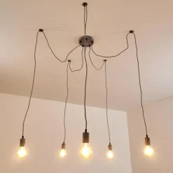 Suspension Tenna Gris, 5 lumières