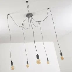 Suspension Tenna Gris, 5 lumières