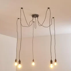 Suspension Tenna Gris, 5 lumières