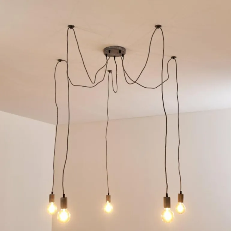 Suspension Tenna Gris, 5 lumières