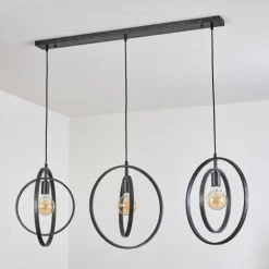 Suspension Tercel Brun foncé, Nickel mat, Noir, 3 lumières