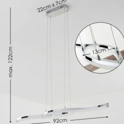 Suspension Thilo LED Chrome, 2 lumières