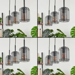 Suspension Thusis Noir, 3 lumières