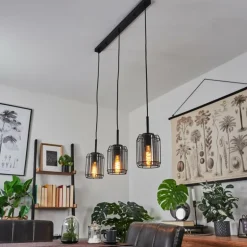 Suspension Thusis Noir, 3 lumières