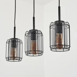 Suspension Thusis Noir, 3 lumières