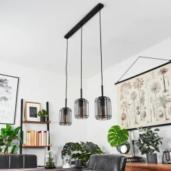 Suspension Thusis Noir, 3 lumières