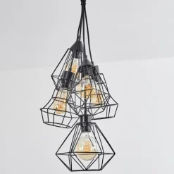 Suspension Tianjin Noir, 5 lumières