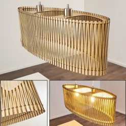 Suspension Timmele Bois clair, 2 lumières