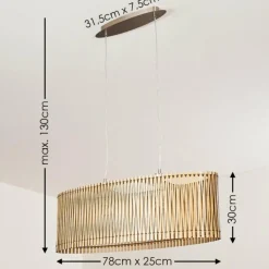 Suspension Timmele Bois clair, 2 lumières