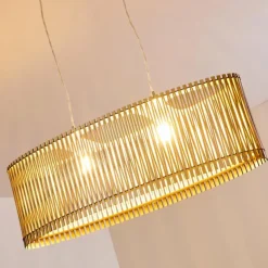 Suspension Timmele Bois clair, 2 lumières
