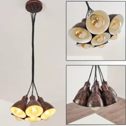 Suspension Timola Beige, Brun foncé, 7 lumières