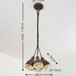 Suspension Timola Beige, Brun foncé, 7 lumières