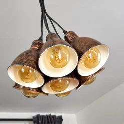 Suspension Timola Cuivre, Rouille, 7 lumières