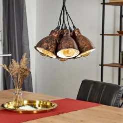 Suspension Timola Cuivre, Rouille, 7 lumières