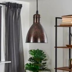 Suspension Timola Rouille, Noir, 1 lumière