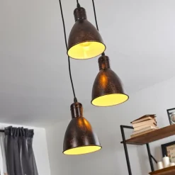 Suspension Timola Rouille, Noir, 3 lumières