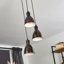 Suspension Timola Rouille, Noir, 3 lumières