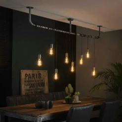 Suspension Tjergaast Argenté, 8 lumières