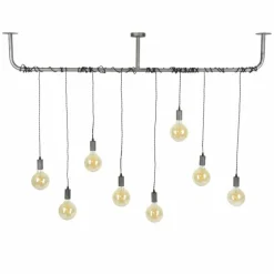 Suspension Tjergaast Argenté, 8 lumières