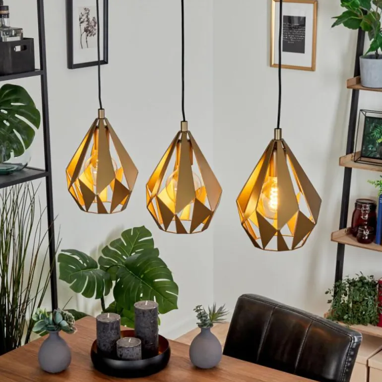 Suspension Tobas Or, 3 lumières