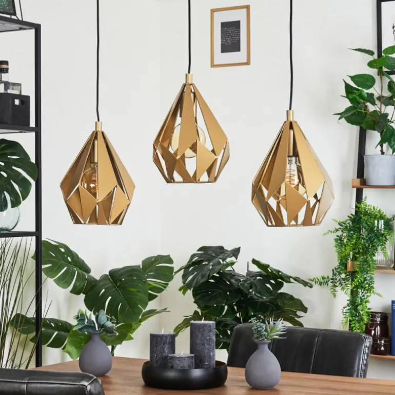 Suspension Tobas Or, 3 lumières