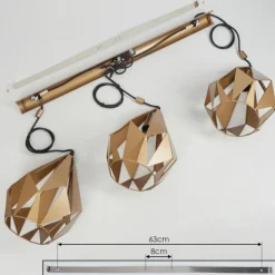 Suspension Tobas Or, 3 lumières