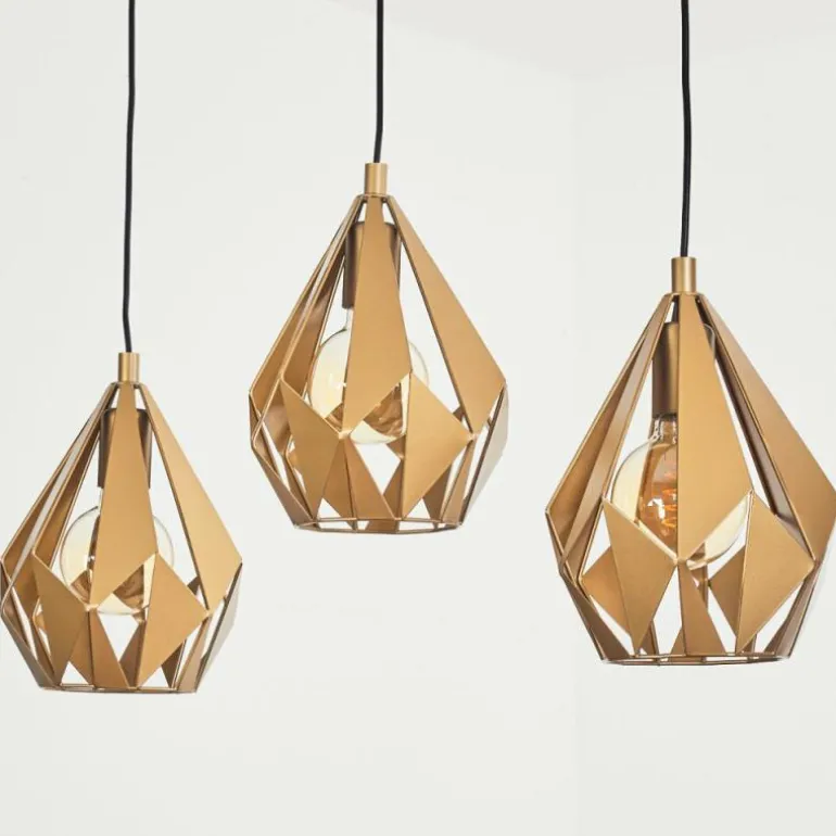 Suspension Tobas Or, 3 lumières