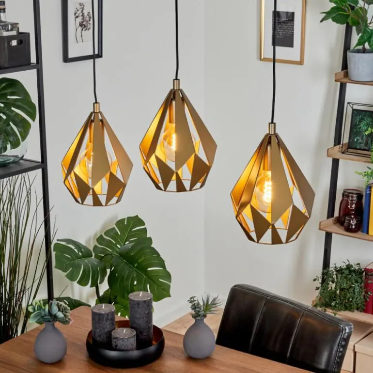 Suspension Tobas Or, 3 lumières