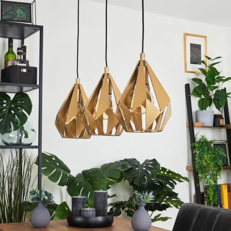 Suspension Tobas Or, 3 lumières