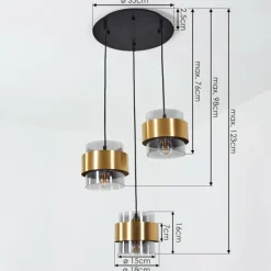 Suspension Traak Noir, 3 lumières
