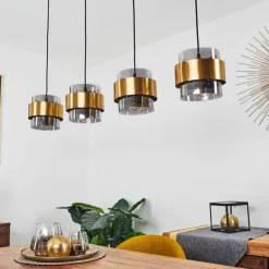 Suspension Traak Noir, 4 lumières