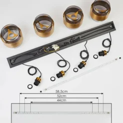 Suspension Traak Noir, 4 lumières