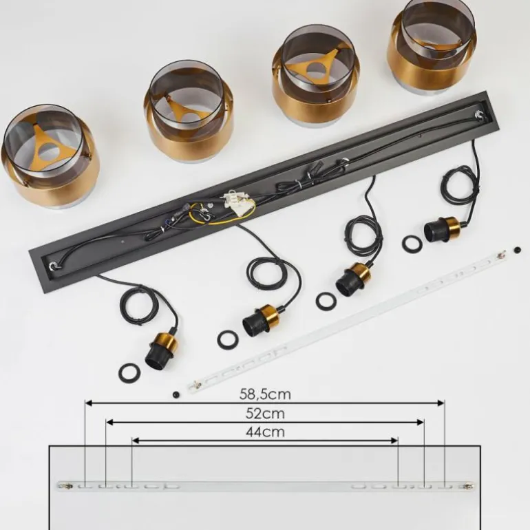 Suspension Traak Noir, 4 lumières