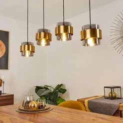 Suspension Traak Noir, 4 lumières