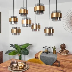 Suspension Traak Noir, 8 lumières