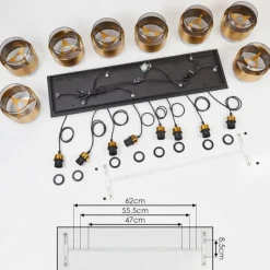 Suspension Traak Noir, 8 lumières