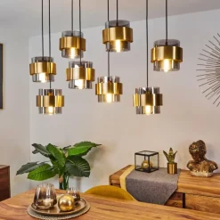 Suspension Traak Noir, 8 lumières