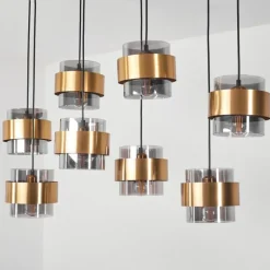 Suspension Traak Noir, 8 lumières