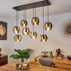 Suspension Traak Noir, 8 lumières