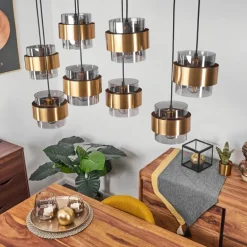 Suspension Traak Noir, 8 lumières