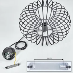 Suspension Trapichera Noir, 1 lumière