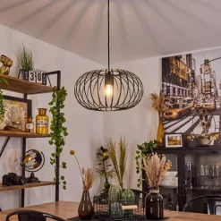 Suspension Trapichera Noir, 1 lumière