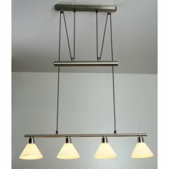 Suspension Trio 3751 Acier inoxydable, Nickel mat, 4 lumières