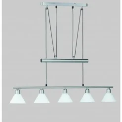Suspension Trio 3751 Acier inoxydable, Nickel mat, 5 lumières