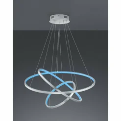 Suspension Trio Aaron LED Nickel mat, 1 lumière, Télécommandes, Changeur de couleurs