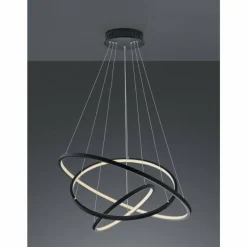 Suspension Trio Aaron LED Anthracite, 1 lumière, Télécommandes, Changeur de couleurs